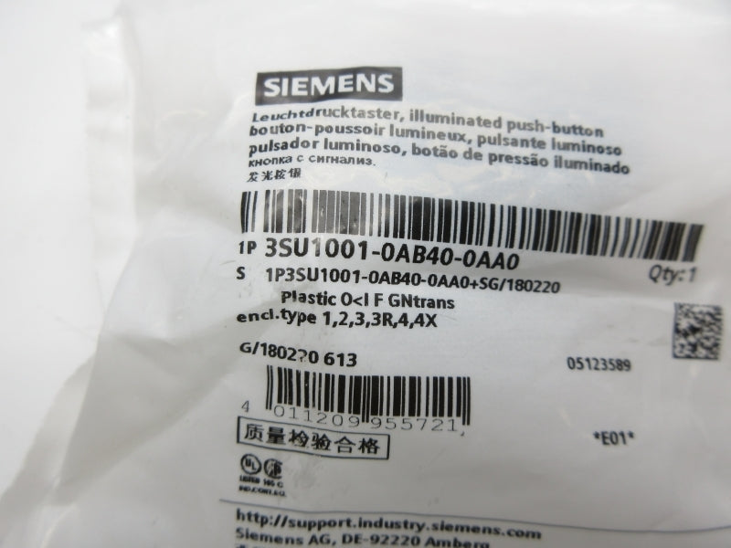 SIEMENS 3SU1001-0AB40-0AA0 NSMP