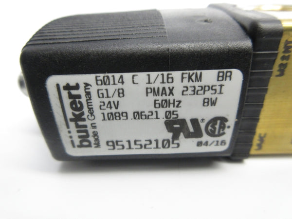 BURKERT 6014 C 1/16 FKM BR G1/8 95152105 24V 232PSI NSNP