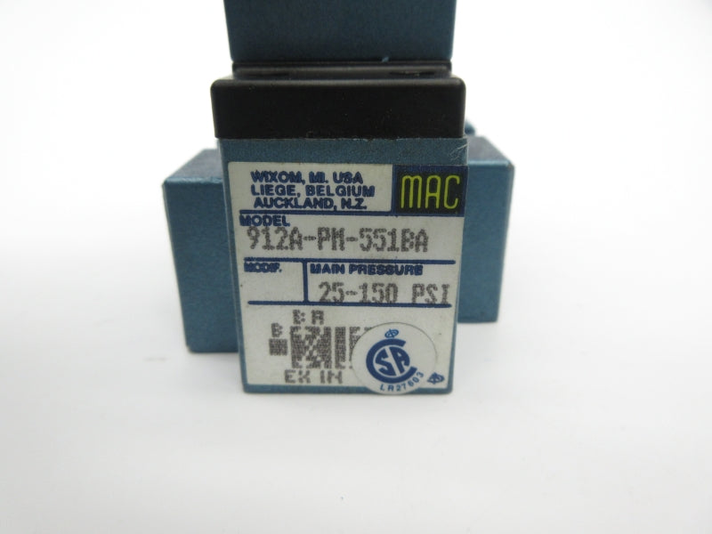 MAC 912A-PM-551BA 12VDC 25-150PSI NSNP