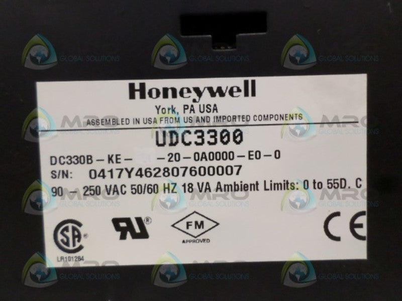 HONEYWELL UDC3300 DC330B-KE-000-20-0A0000-E0-0 TEMPERATURE CONTROLLER UNMP