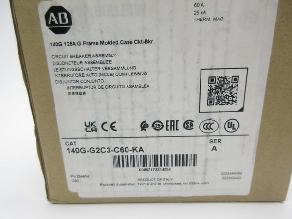 ALLEN BRADLEY 140G-G2C3-C60-KA SER. A 60A NSMP