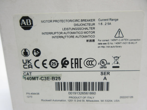 ALLEN BRADLEY 140MT-C3E-B25 SER. A 1.6-2.5A NSMP