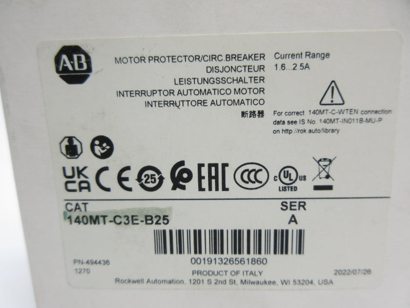 ALLEN BRADLEY 140MT-C3E-B25 SER. A 1.6-2.5A NSMP