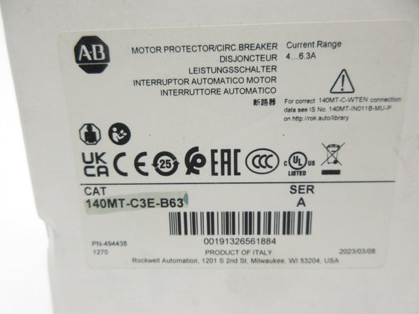 ALLEN BRADLEY 140MT-C3E-B63 SER. A 4-6.3A NSMP