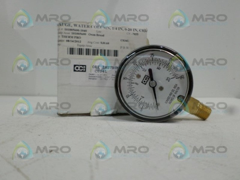 OCI INSTRUMENTS C034L PRESSURE GAUGE 0-35 NSMP