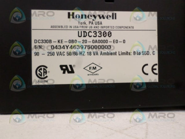 HONEYWELL UDC3300 DC330B-KE-0B0-20-0A0000-E0-0 TEMPERATURE CONTROLLER UNMP