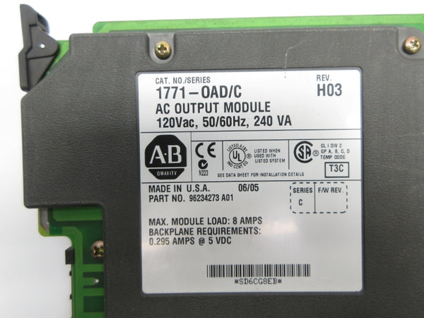 ALLEN BRADLEY 1771-OAD SER. C 120VAC REV. H03 UNMP