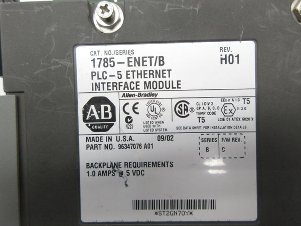 ALLEN BRADLEY 1785-ENET SER. B F/W C UNMP