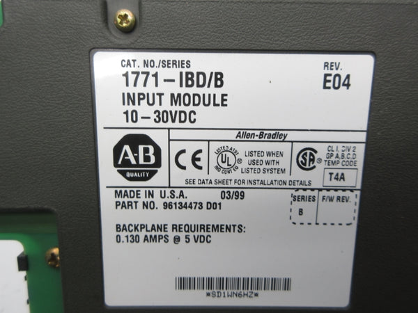ALLEN BRADLEY 1771-IBD SER. B 10-30VDC REV. E04 NSNP