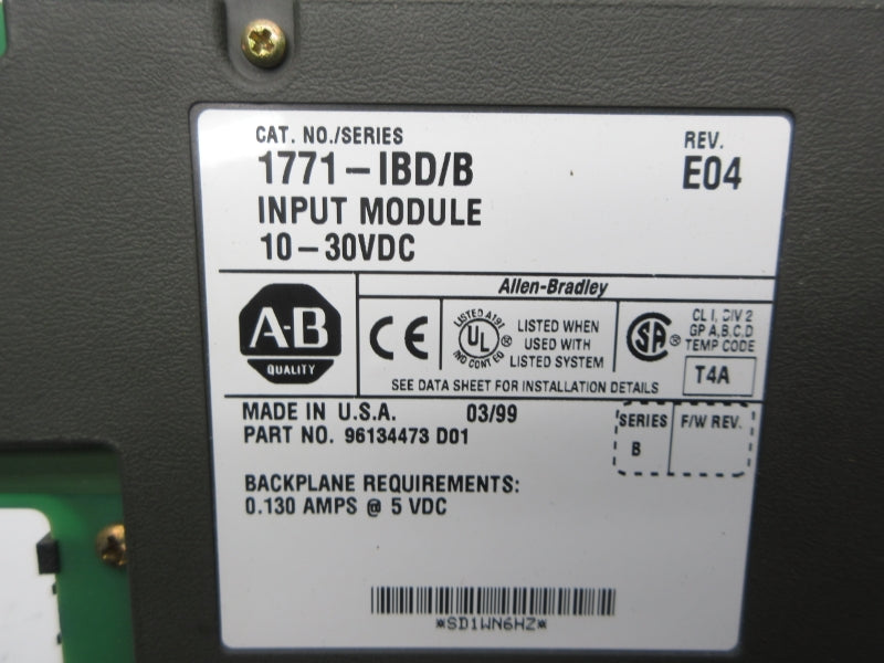 ALLEN BRADLEY 1771-IBD SER. B 10-30VDC REV. E04 NSNP