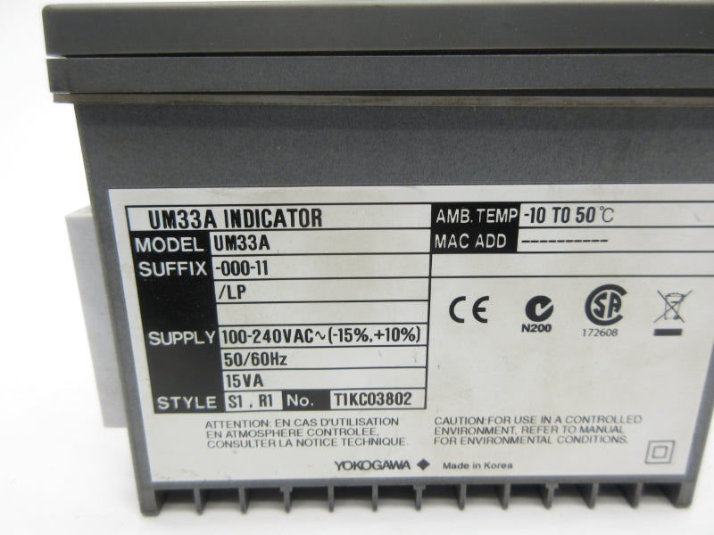 YOKOGAWA UM33A-000-11/LP 100-240VAC NSNP
