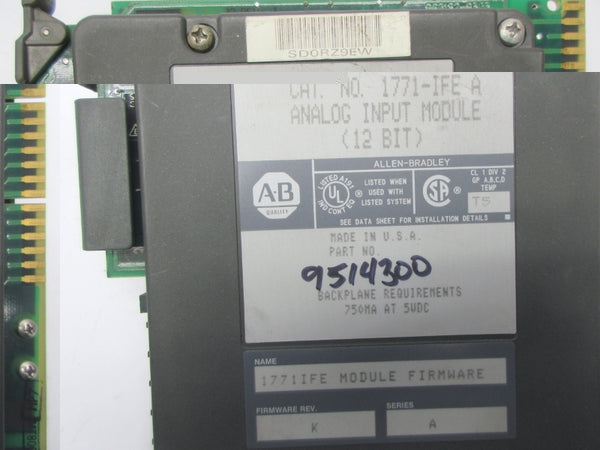 ALLEN BRADLEY 1771-IFE SER. A F/W K 5VDC (NO TERMINAL) UNMP