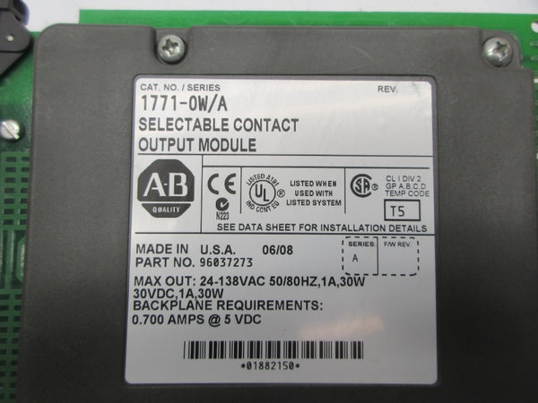 ALLEN BRADLEY 1771-OW SER. A 5VDC 0.7000A UNMP