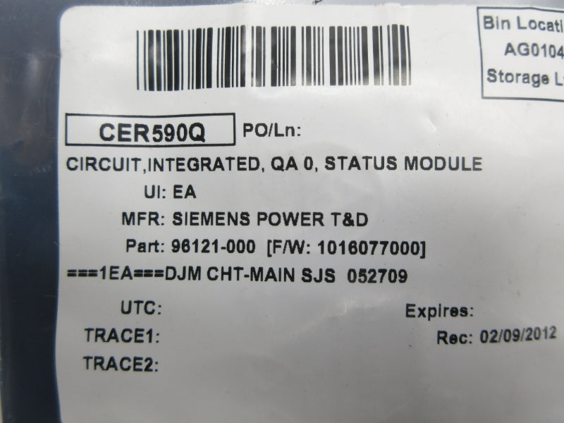 SIEMENS CER590Q 96121-000 1016077000 NSMP