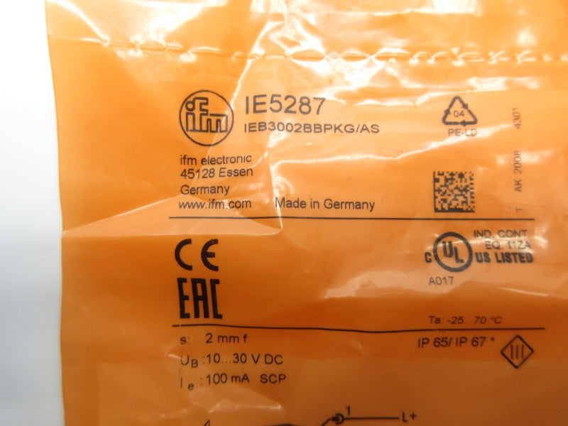 IFM EFECTOR IE5287 IEB3002BBPKG/AS 10-30VDC NSMP