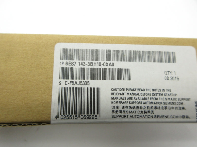 SIEMENS 6ES7143-3BH10-0XA0 24VDC 1.3A NSFS