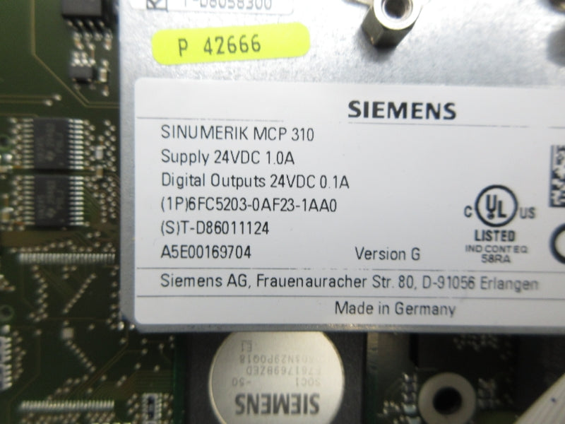 SIEMENS 6FC5203-0AF23-1AA0 24VDC 0.1A NSNP