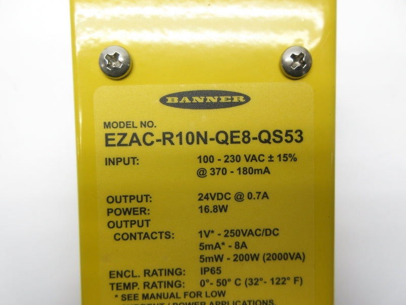 BANNER ENGINEERING EZAC-R10N-QE8-QS53 100-230VAC NSNP