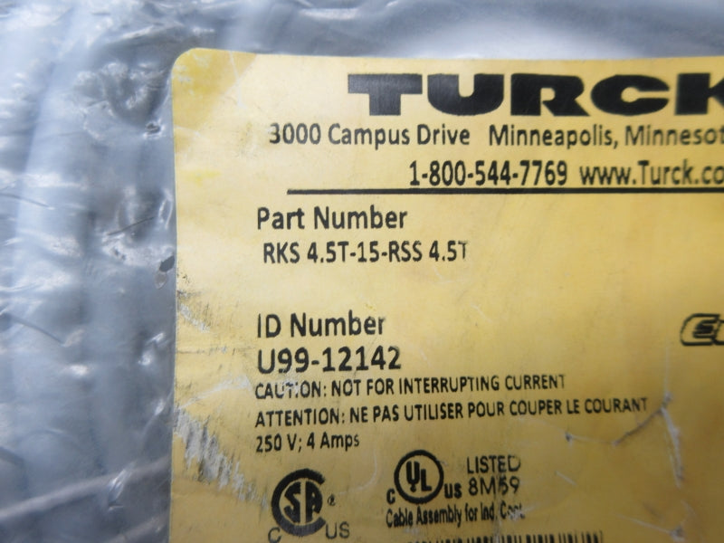 TURCK RKS4.5T-15-RSS4.5T U99-12142 250V 4A NSMP