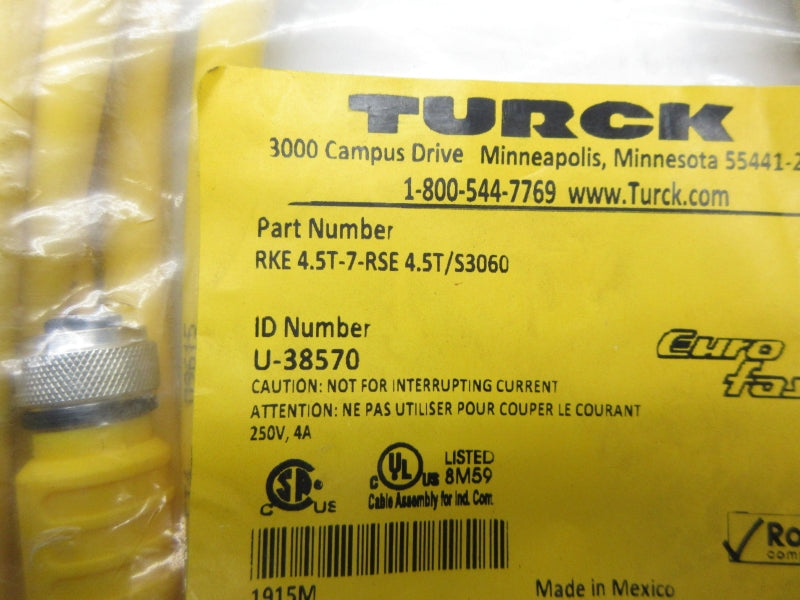 TURCK RKE4.5T-7-RSE4.5T/S3060 U-38570 250V 4A NSMP