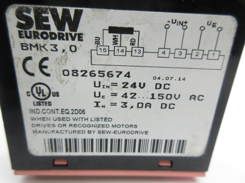 SEW EURODRIVE 08265674 BMK3.0 42-150VAC NSNP