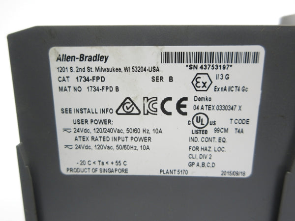 ALLEN BRADLEY 1734-FPD SER. B 120/240VAC NSNP