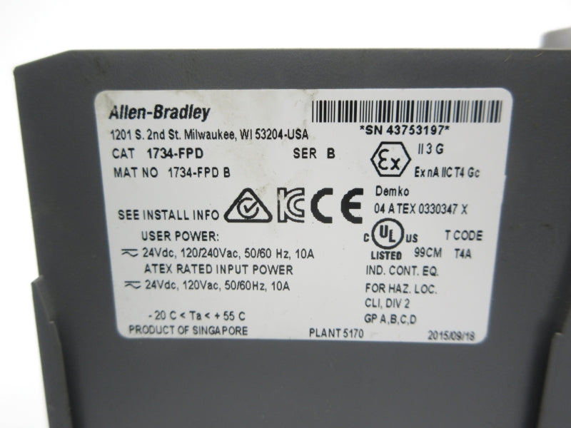 ALLEN BRADLEY 1734-FPD SER. B 120/240VAC NSNP