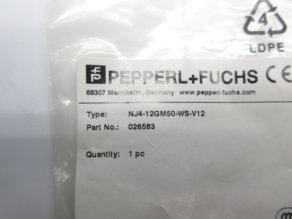 PEPPERL+FUCHS NJ4-12GM50-WS-V12 026583 NSMP