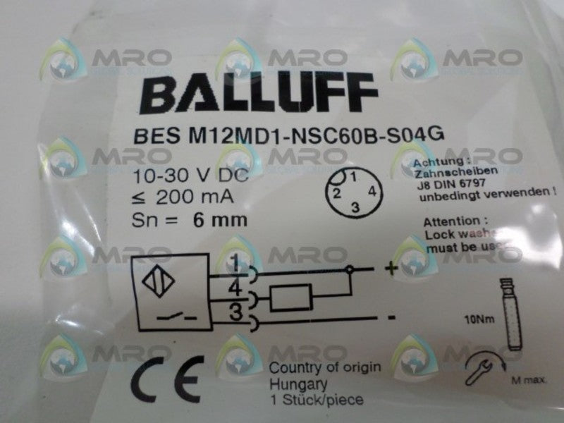 BALLUFF BESM12MD1-NSC60B-S04G PROXIMITY SENSOR NSMP