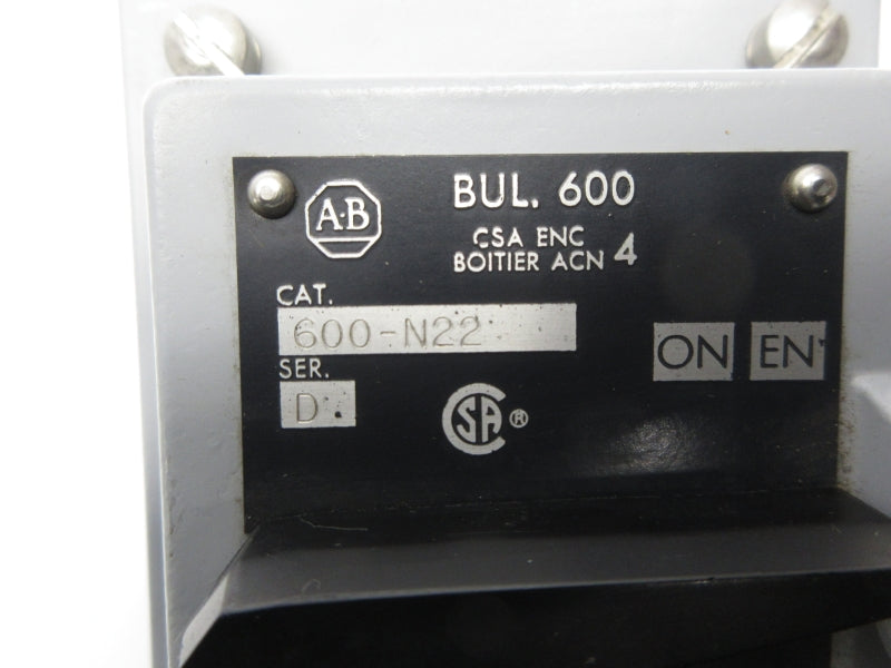 ALLEN BRADLEY 600-N22 SER. D NSNP