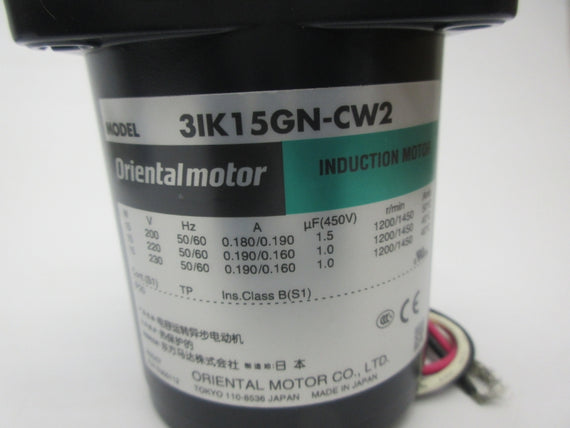 ORIENTAL MOTOR 3IK15GN-CW2 230V 0.190/0.160A NSNP
