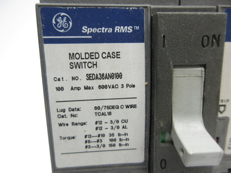 GENERAL ELECTRIC SEDA36AN0100 600VAC 100A NSNP