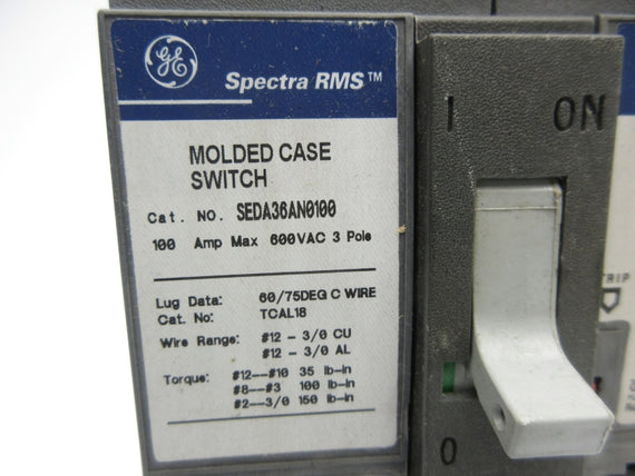 GENERAL ELECTRIC SEDA36AN0100 600VAC 100A NSNP