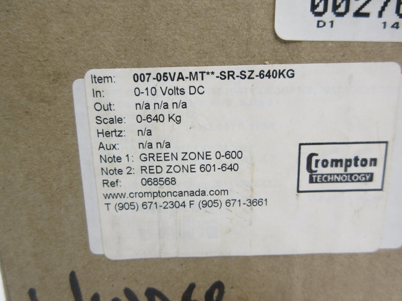 CROMPTON 007-05VA-MT-SR-SZ-640KG 0-640KG NSMP