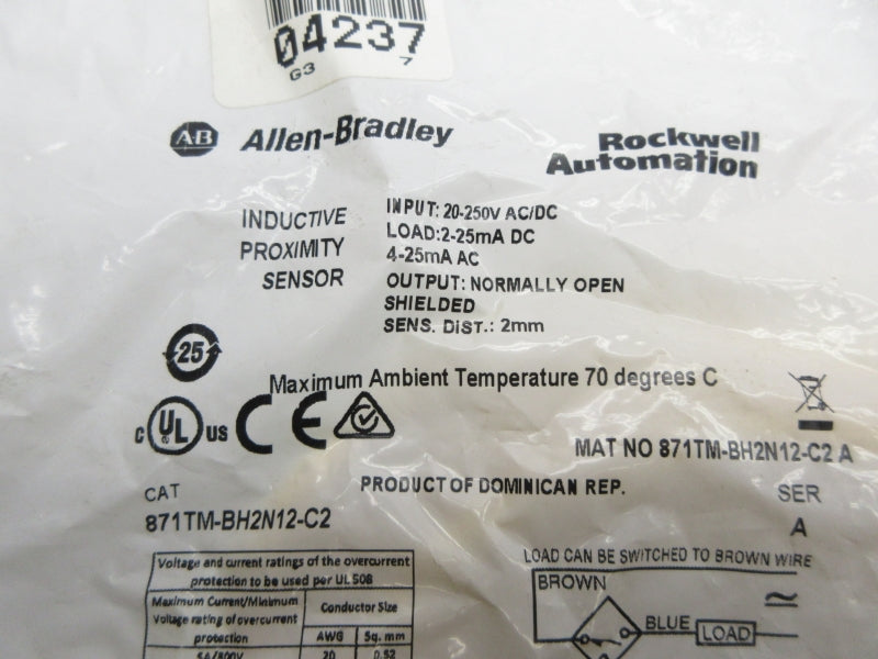ALLEN BRADLEY 871TM-BH2N12-C2 SER. A 20-250VAC/DC NSMP