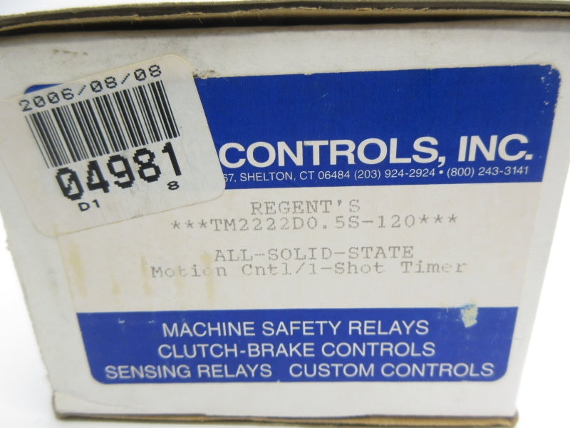 REGENT CONTROLS TM2222D0.5S-120 120VAC NSMP