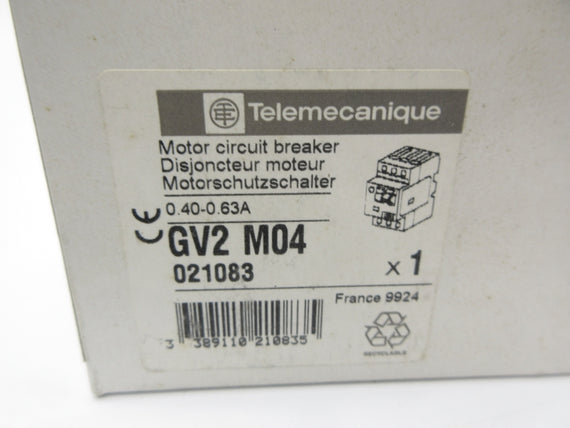 TELEMECANIQUE GV2M04 0.40-0.63A NSFS
