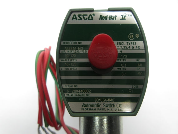 ASCO 8316G64MO 110/120V 10-125PSI 1/2" NSNP