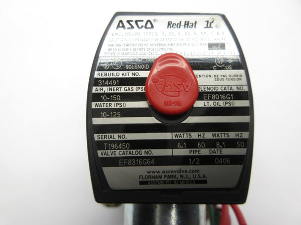 ASCO EF8316G64 110/120V 10-150PSI 1/2" NSNP