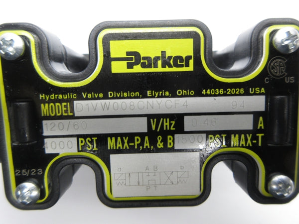 PARKER D1VW008CNYCF494 120V 0.46A 4000PSI NSNP