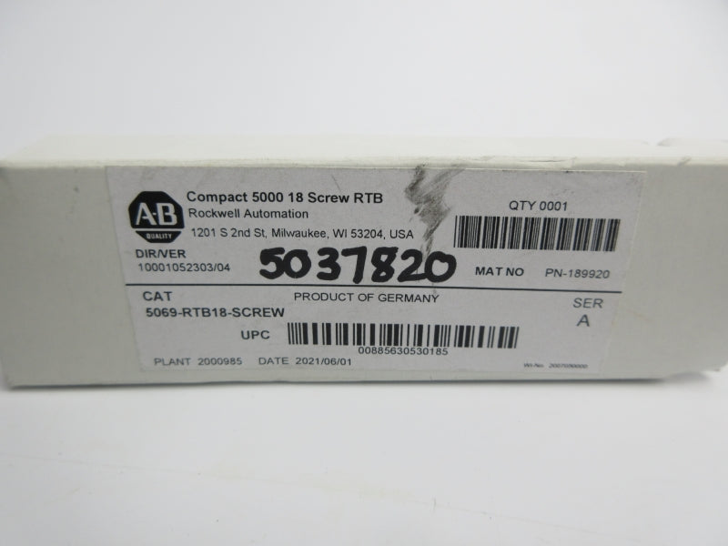 ALLEN BRADLEY 5069-RTB18-SCREW SER. A (WH) NSMP