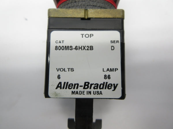 ALLEN BRADLEY 800MS-6HX2B SER. D 6V (AS PICTURED) NSNP