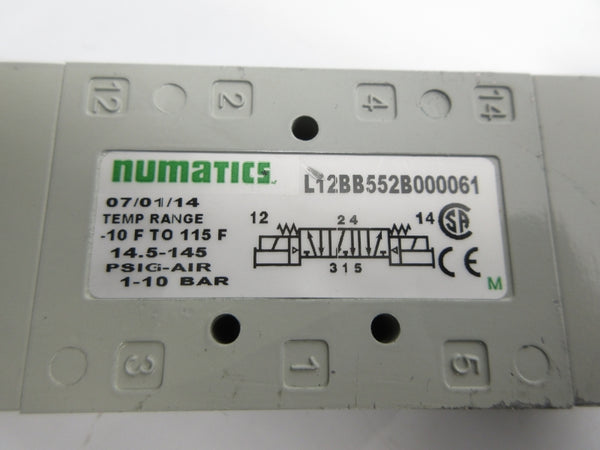 NUMATICS L12BB552B000061 24VDC 0.15A 14.5-145PSI NSNP