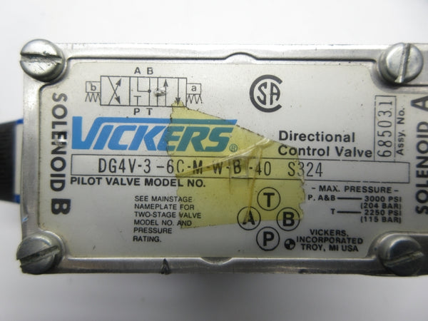 VICKERS DG4V-3-6C-M-W-B-40 685031 110/115-120V 3000PSI NSNP