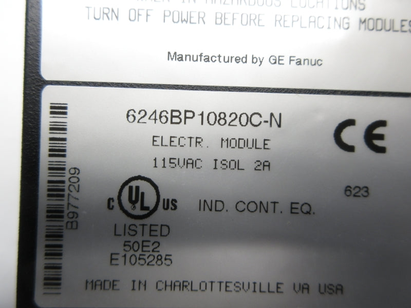 GE FANUC IC660BBS102 115VAC 2A NSNP