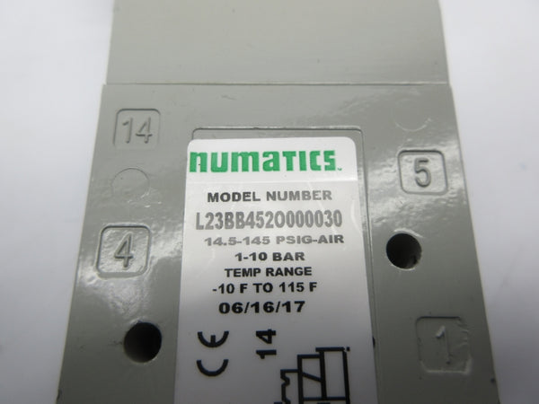 NUMATICS L23BB452O000030 100-115/110-120V .07A 14.5-145PSI NSNP