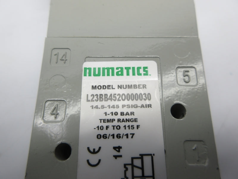 NUMATICS L23BB452O000030 100-115/110-120V .07A 14.5-145PSI NSNP