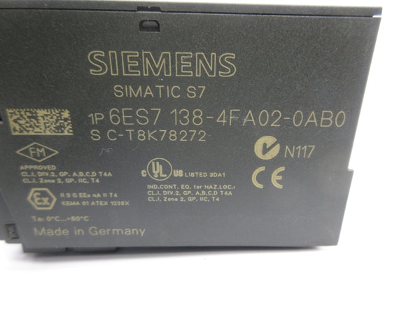 SIEMENS 6ES7138-4FA02-0AB0 24VDC NSNP