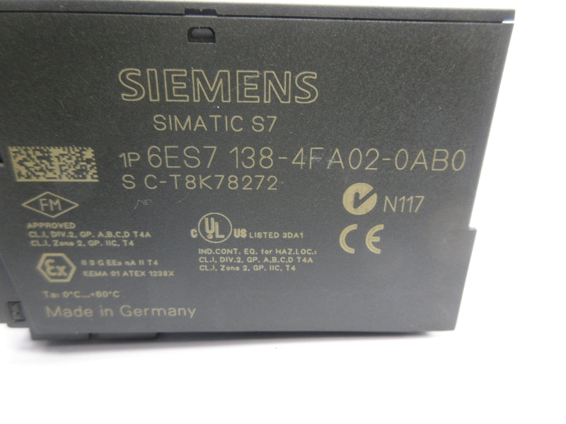 SIEMENS 6ES7138-4FA02-0AB0 24VDC NSNP