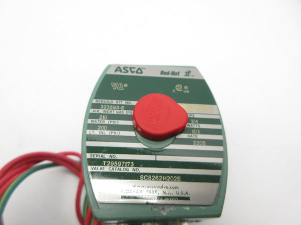 ASCO SC8262H202E 110/120V 200-210PSI 1/4" NSNP